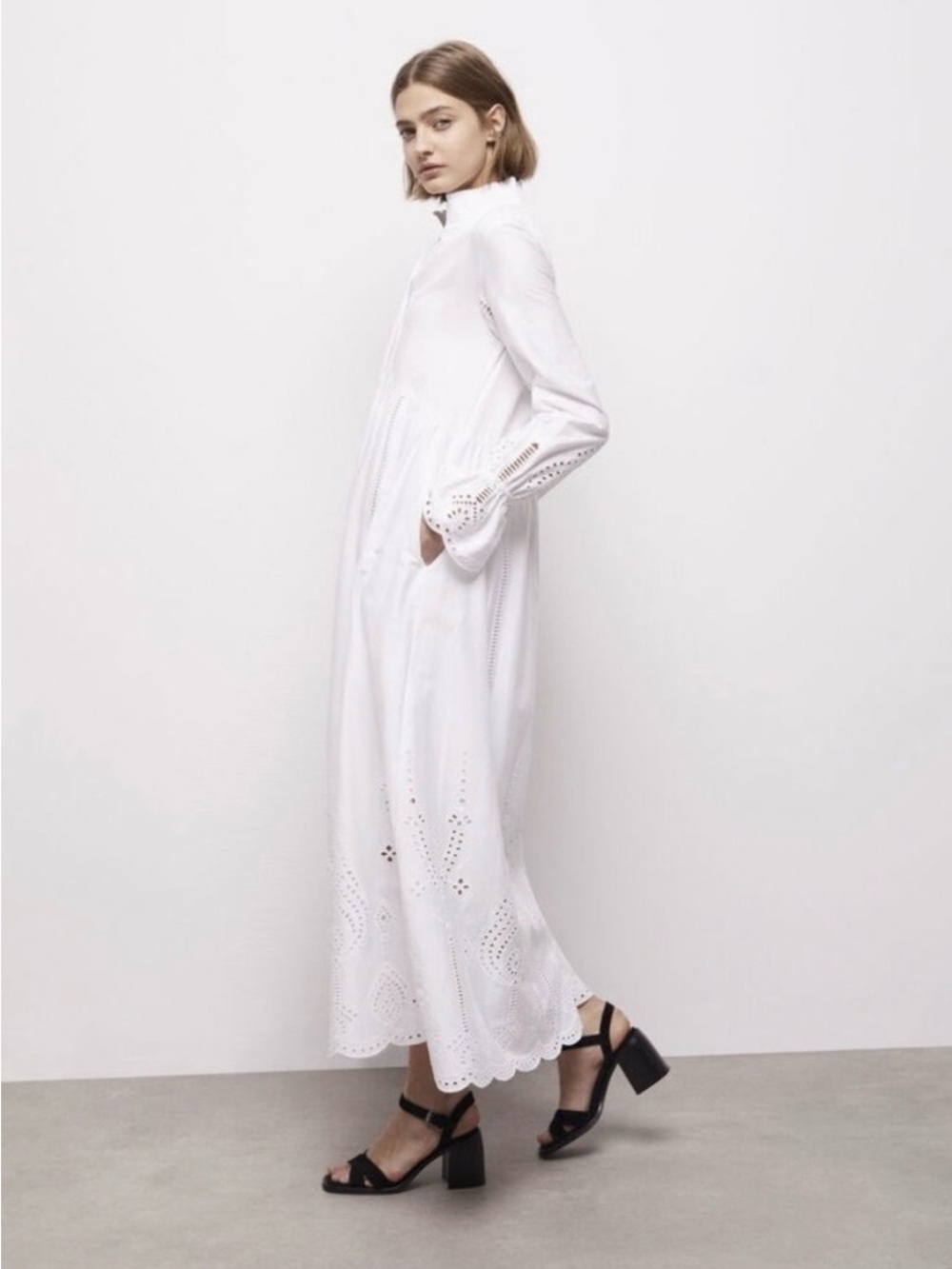 THE KOOPLES White Broderie Anglaise Maxi Dress NWT French 3 MSRP $495 - Picture 7 of 17